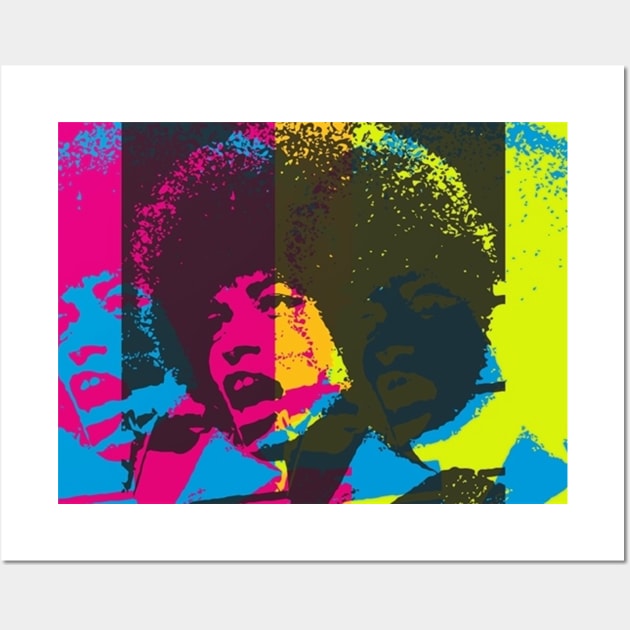 Angela Davis  - psychedelic Wall Art by Tainted